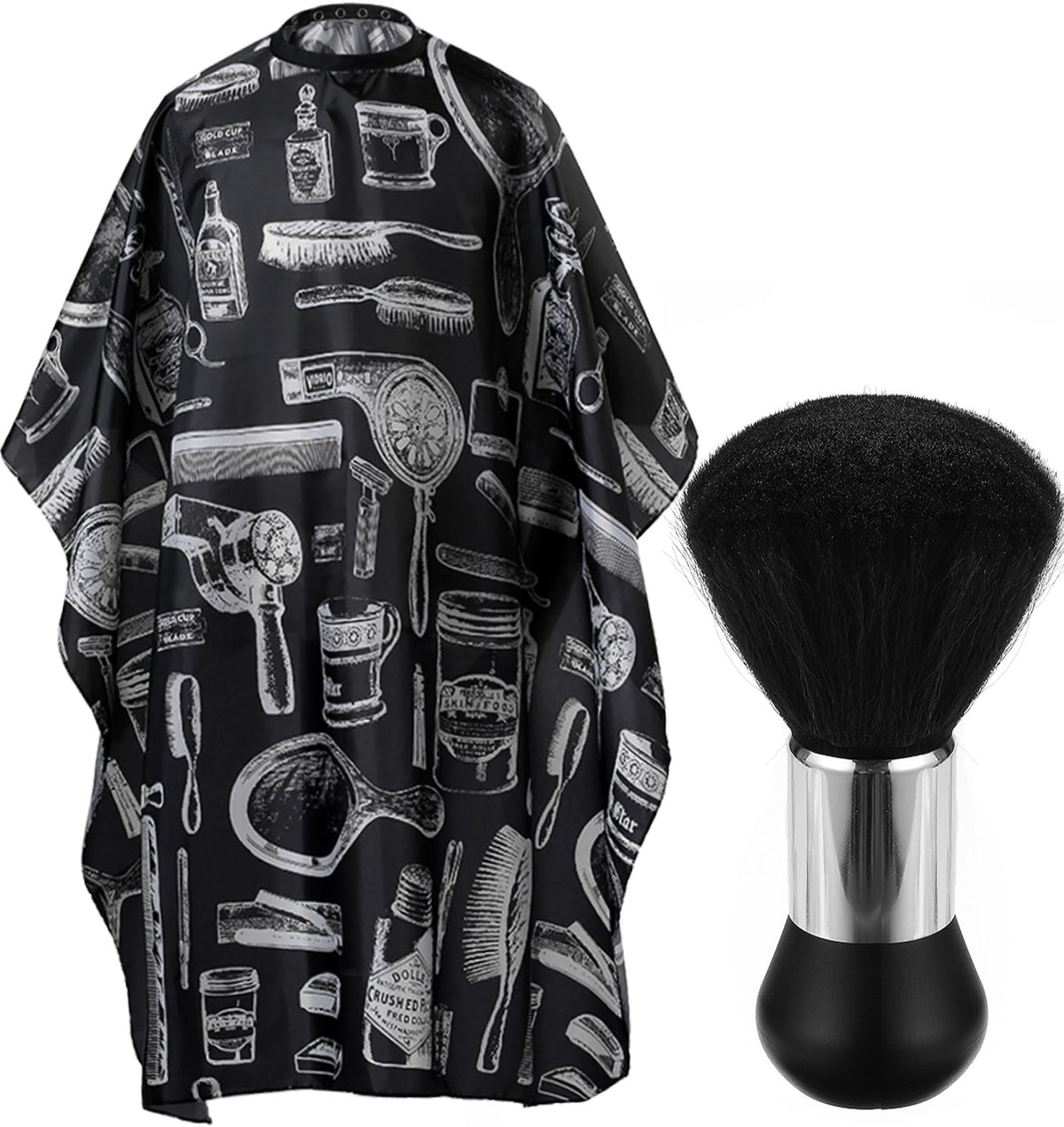 Borogo floral-print cutting cape front view protects clothing during trims.
