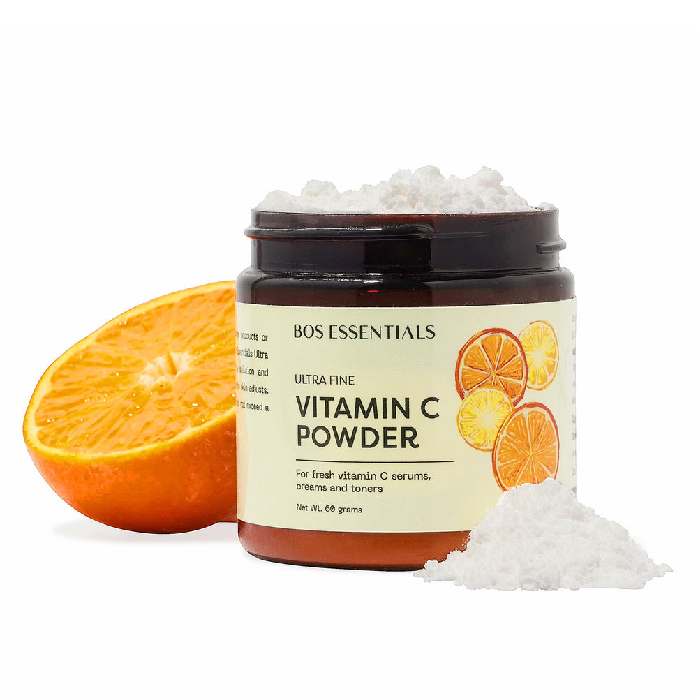 Bos Essentials vitamin C powder blended with aloe vera for soothing blends.