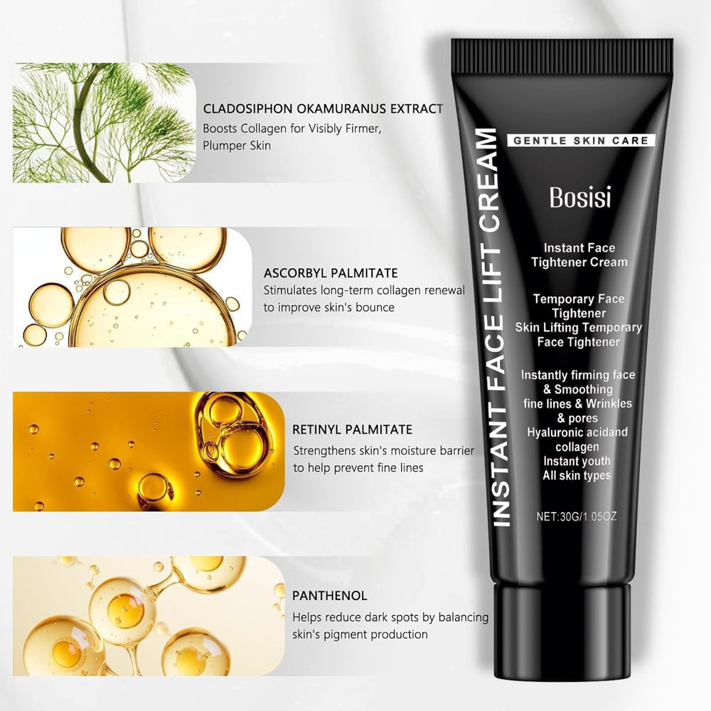 Bosisi Instant Lift Cream finish supports longer-lasting makeup wear with a smooth base.