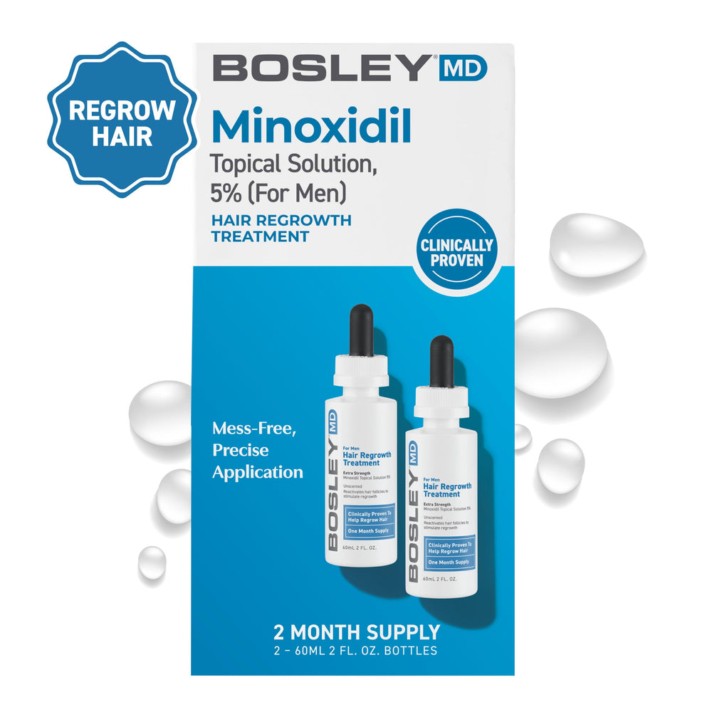 BosleyMD Professional Strength application on scalp promotes potential hair regrowth.