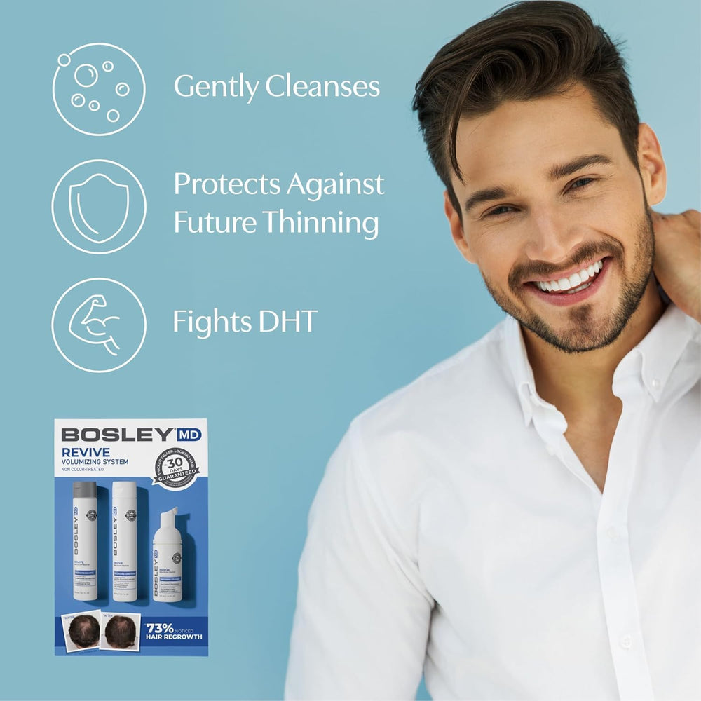 BosleyMD BosRevive Leave-In Thickening Treatment foamer enhances fullness without weighing hair.