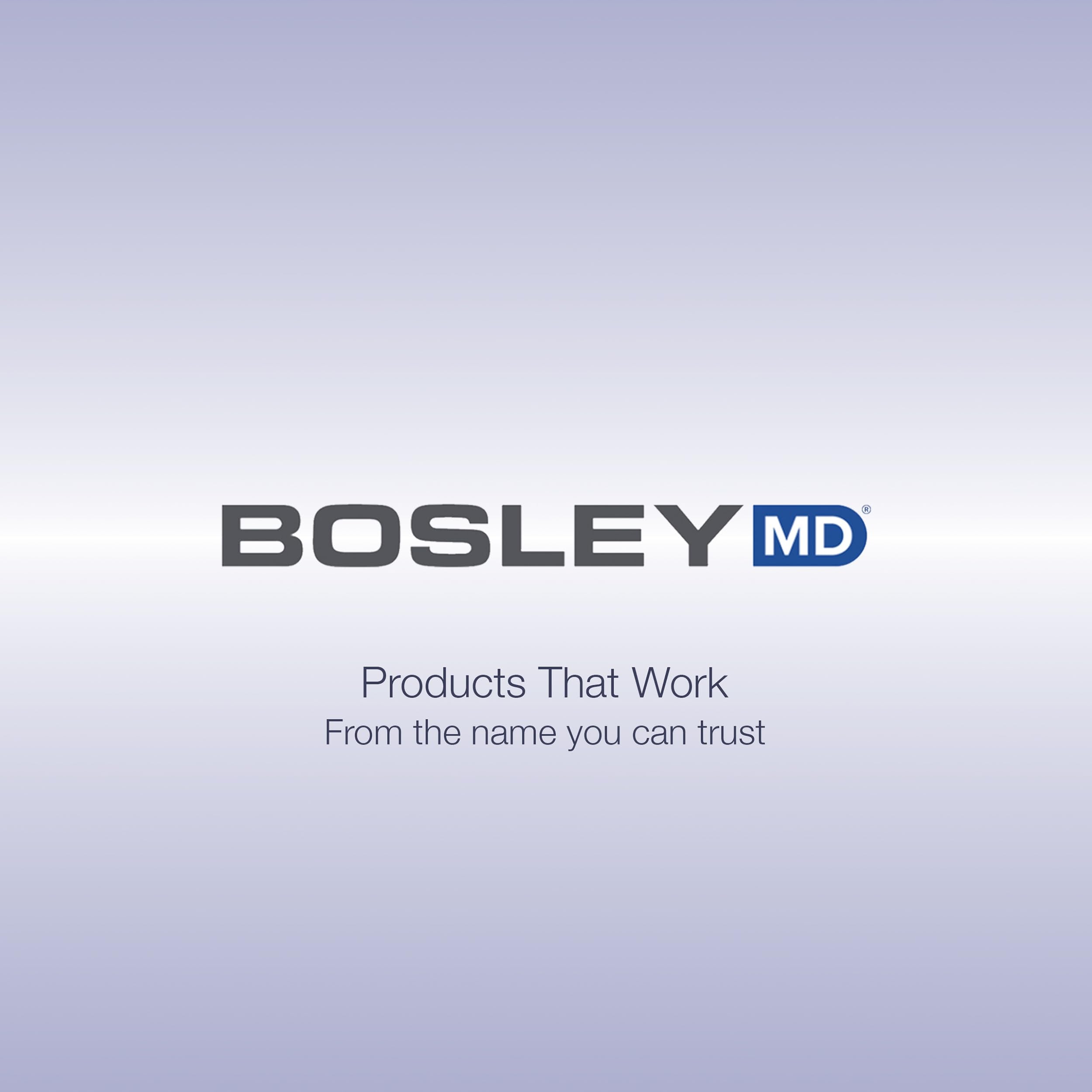 Portable BosleyMD bottle beside closed packaging emphasizes convenience.