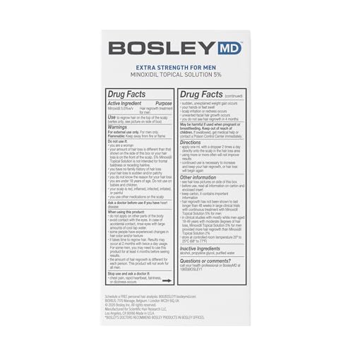 BosleyMD minoxidil dropper ready for precise scalp application.