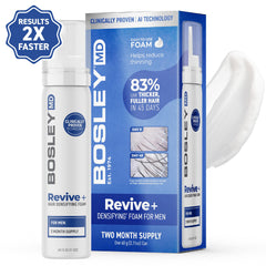 BosleyMD Revive+ foam closeup emphasizing lightweight mist for even coverage