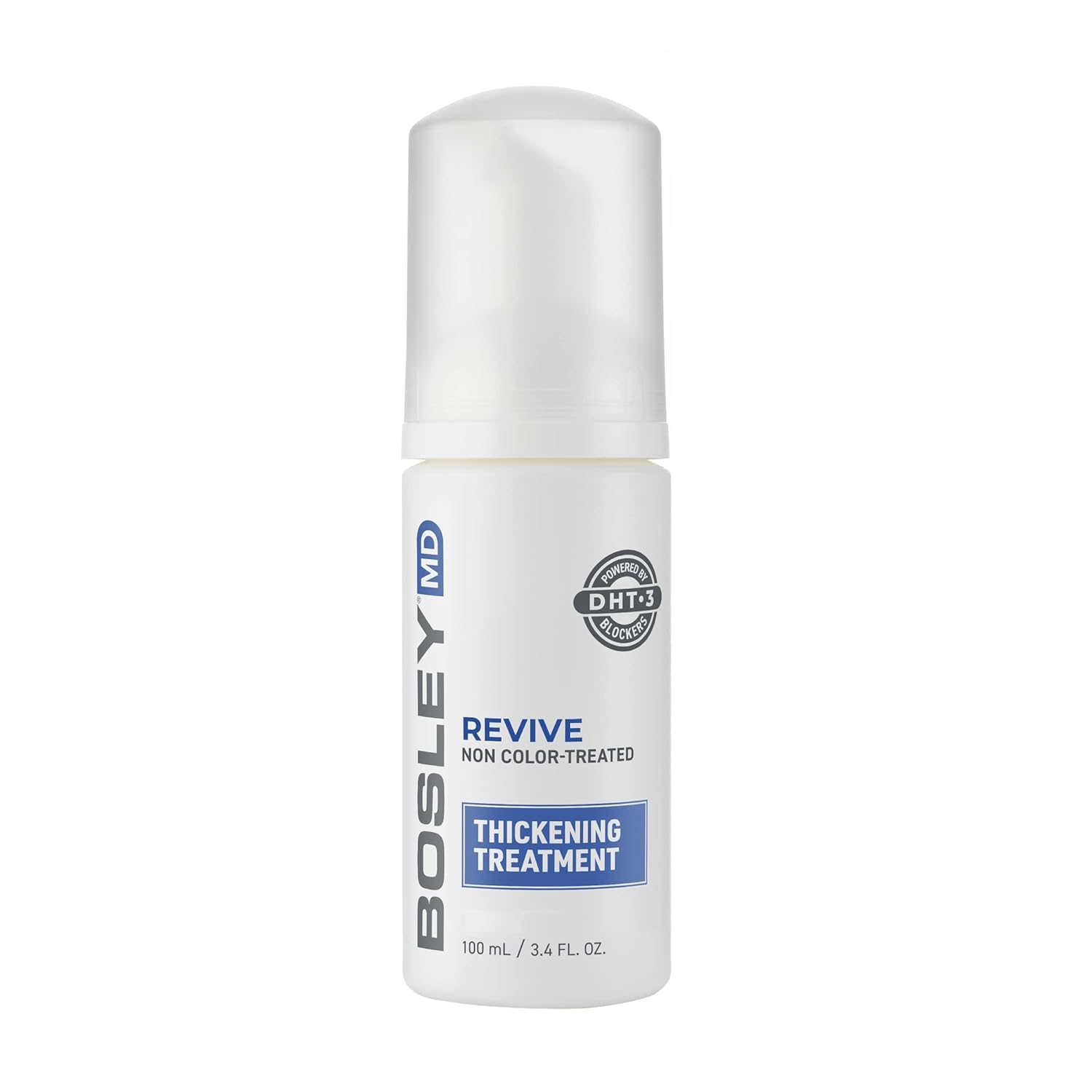 BosleyMD Thickening Treatment foam-application demonstrates easy, quick at-home styling and volume.