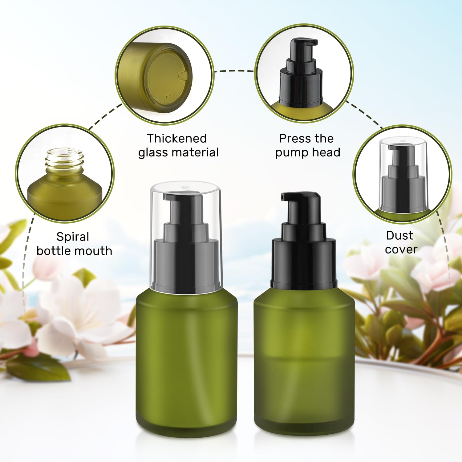 BOSMIOW BPA-free glass container for safe cosmetic storage.