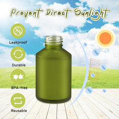 BOSMIOW green bottle protects contents from light and oxidation.