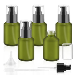 BOSMIOW green glass bottle with pump—60ml for easy lotion application.