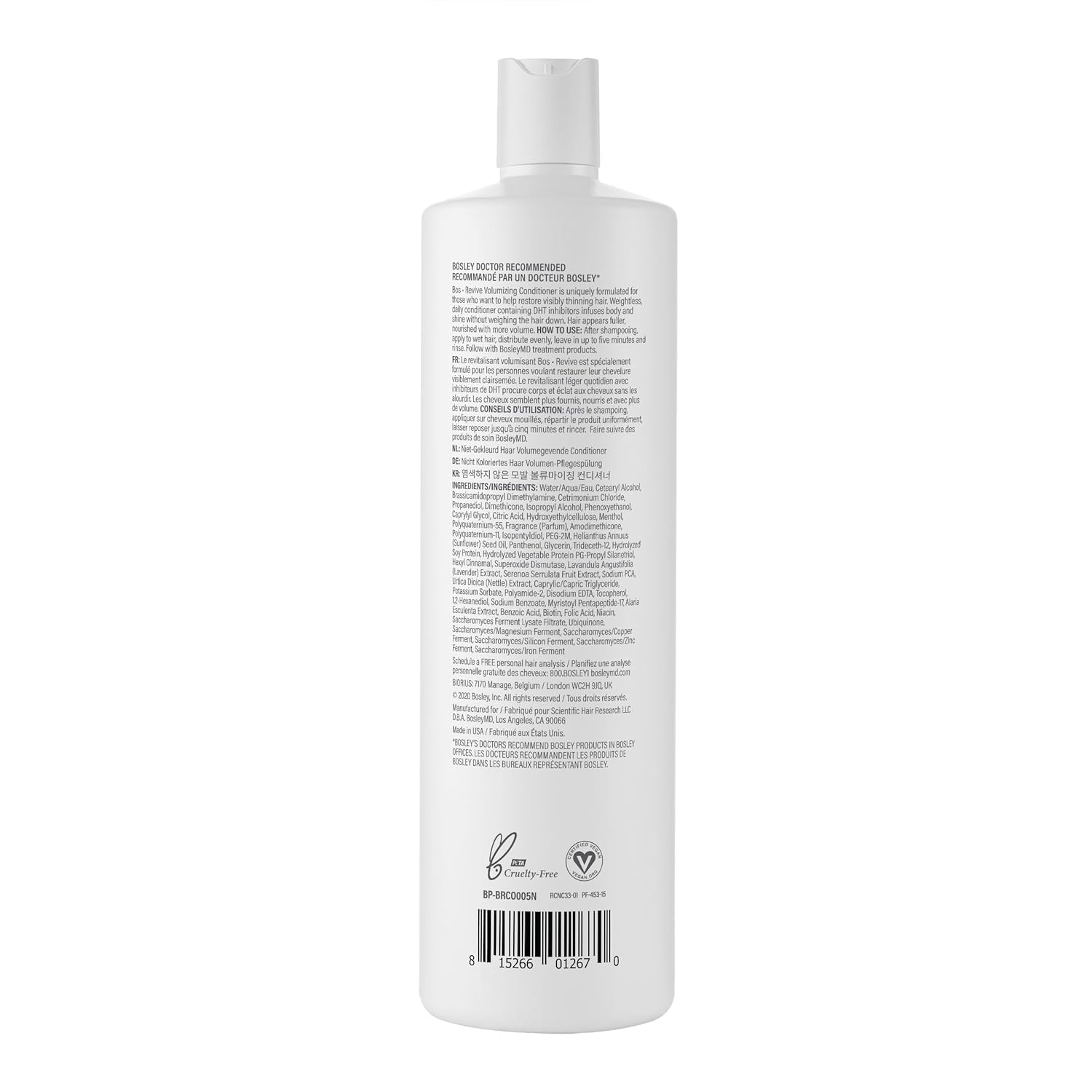 BosRevive conditioner pump-action for easy daily use and detangled strands
