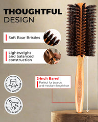 Bossman boar bristle distributes product evenly, reducing frizz and nourishing strands