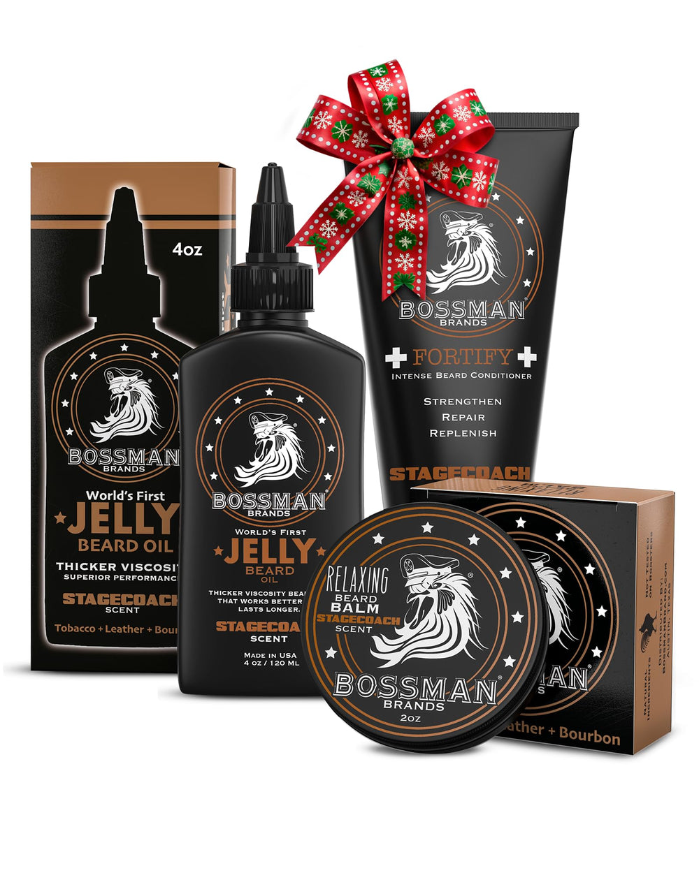 Bossman Essentials Beard Oil Jelly application for hydrated beard and skin.