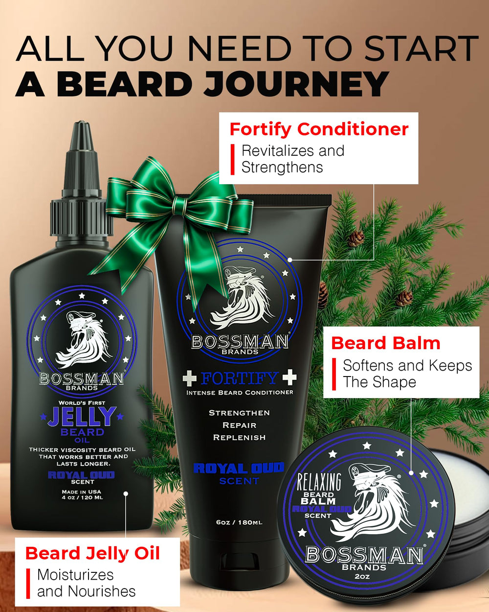 Bossman Essentials Fortify Intense Conditioner provides deeper beard nourishment.