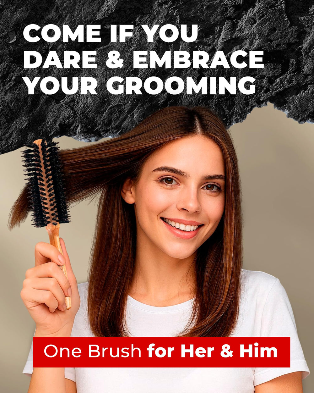Bossman hands-on use round brush demonstrates comfortable grip during styling sessions