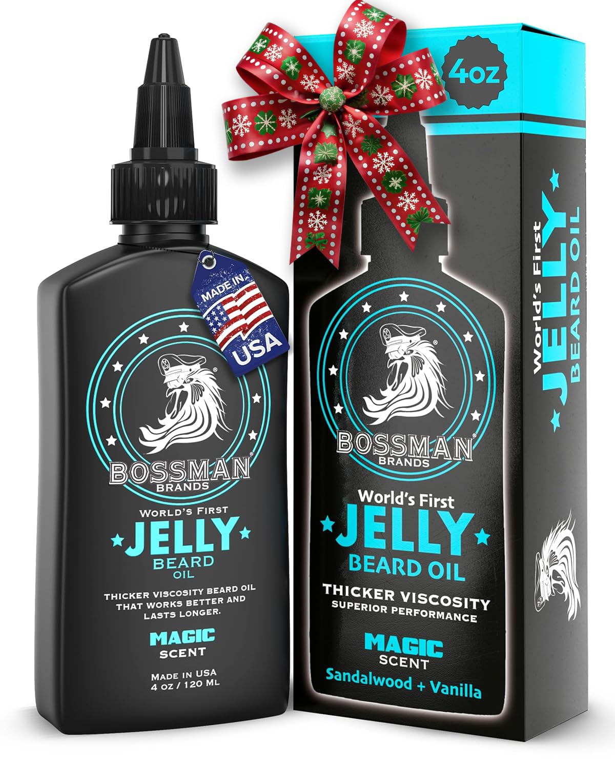 Bossman Jelly Beard Oil jar closeup shows rich jelly texture for deep hydration.