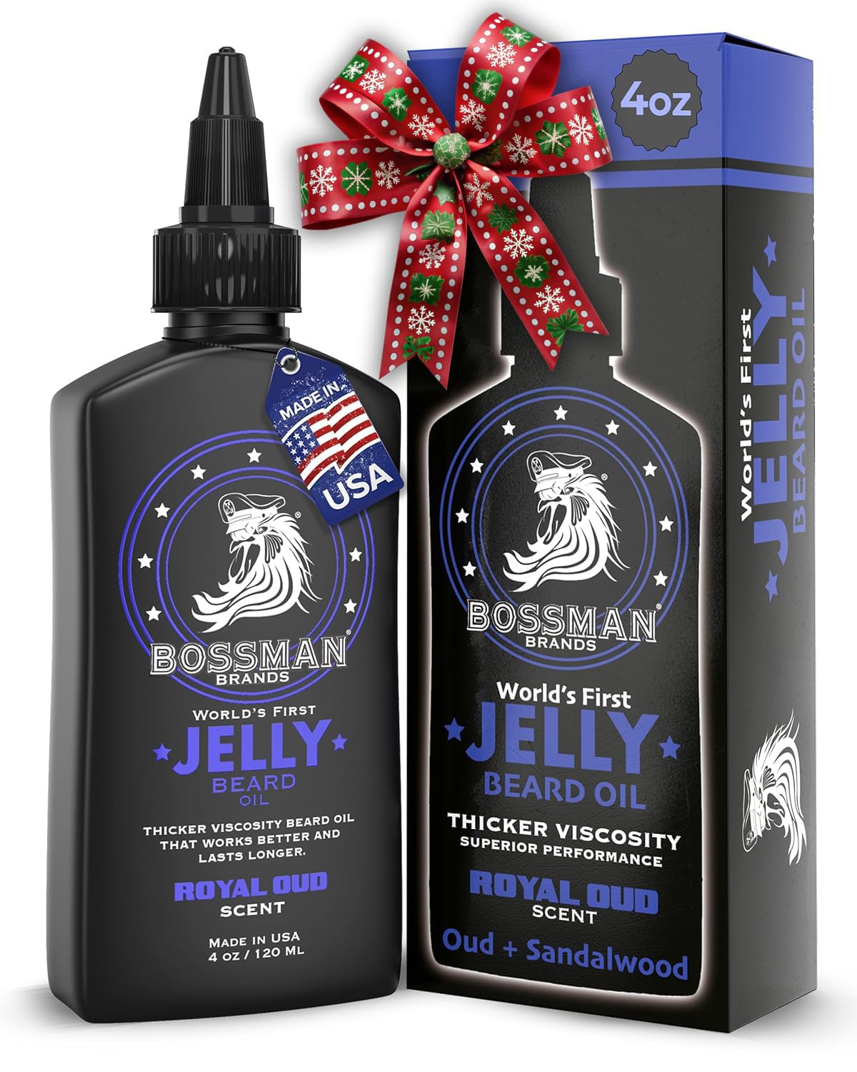 Bossman Jelly Beard Oil Royal Oud pour reveals rich texture for deeper beard hydration.