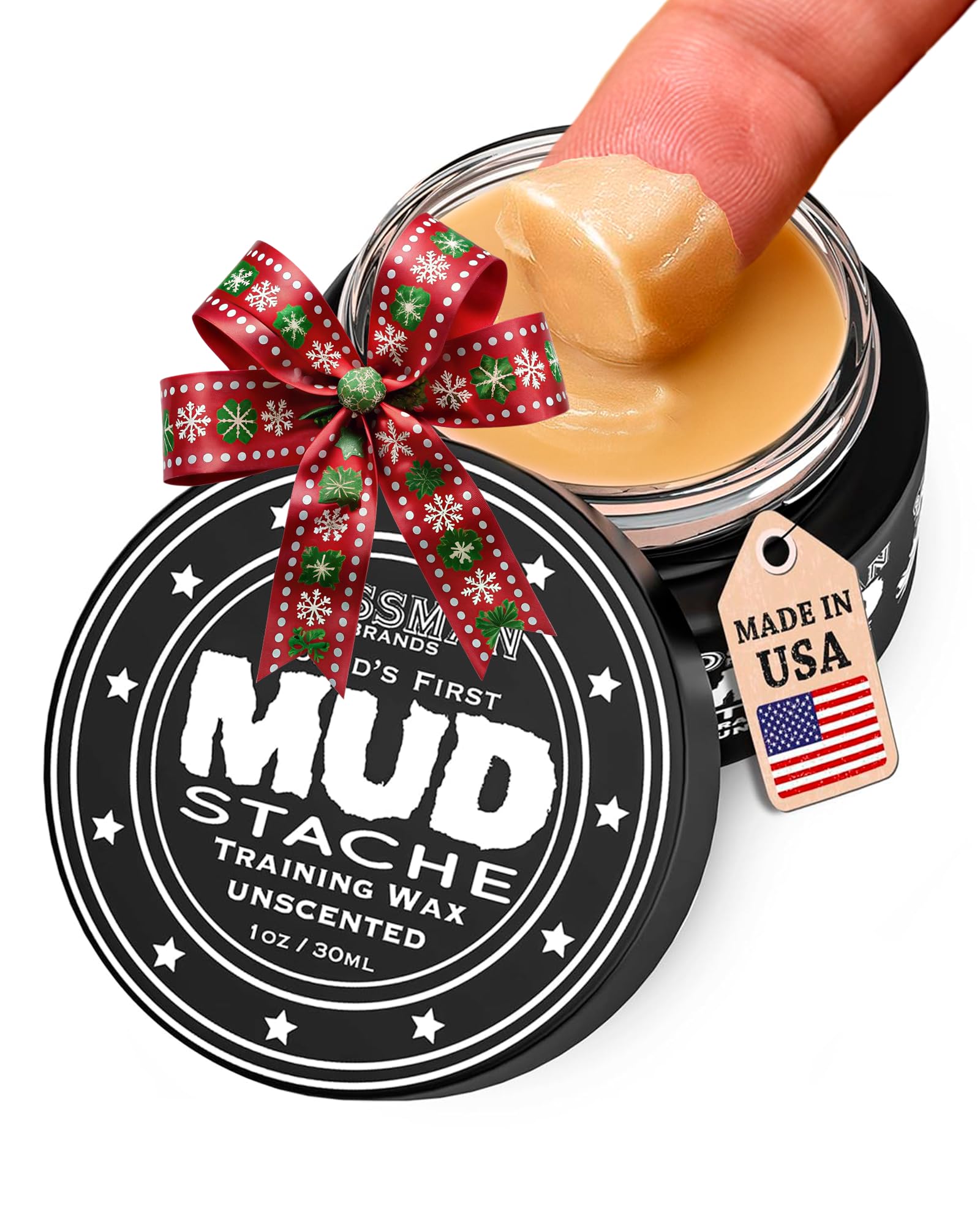 Bossman MUDstache jar close-up showing matte finish.