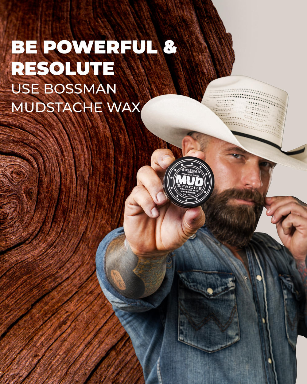Bossman MUDstache moisturizing barrier helps reduce dryness while styling.