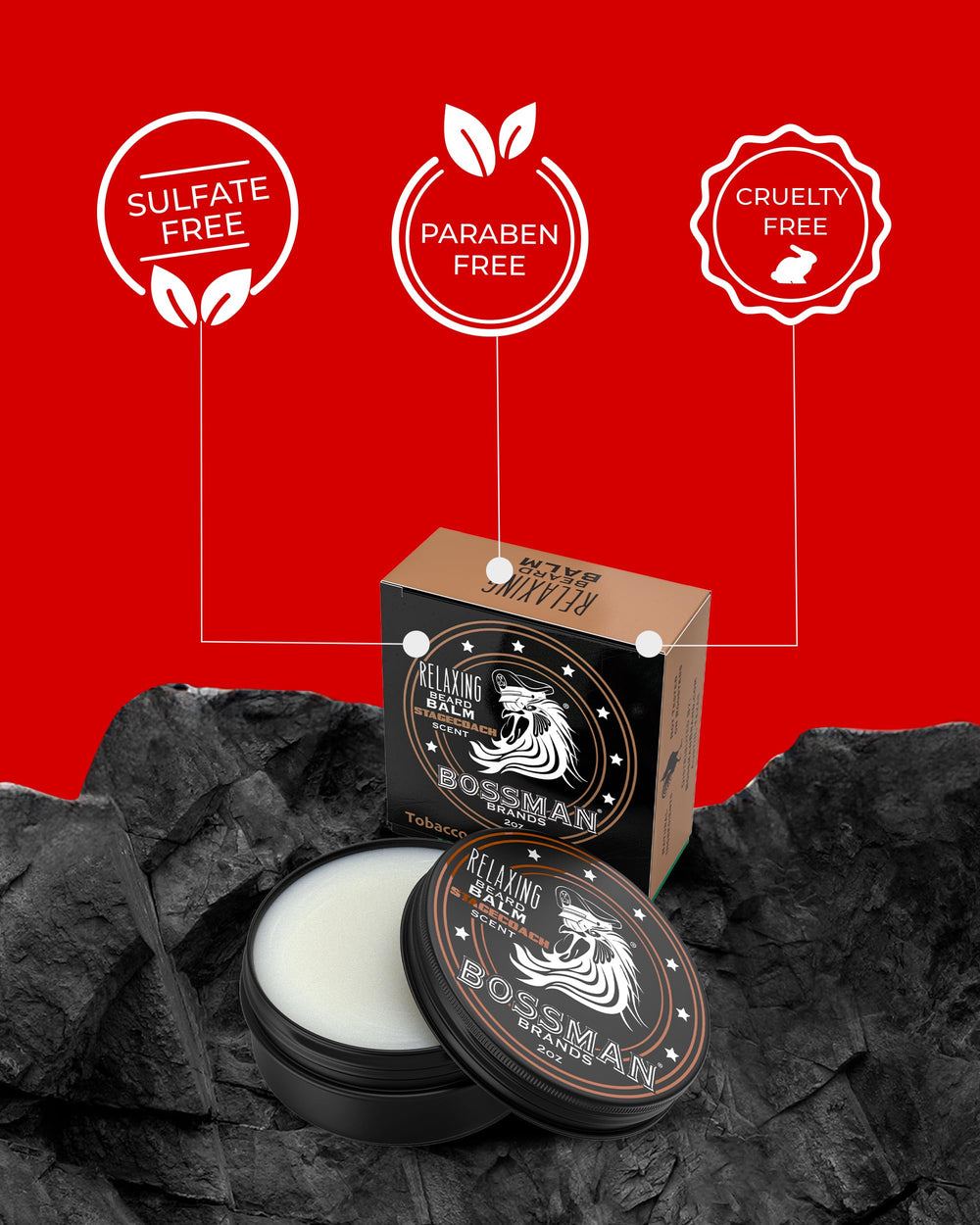 Bossman Stagecoach scent leather tobacco bourbon evokes rugged, refined grooming ritual.