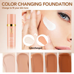 Botagus Match Foundation application close-up using fingers for seamless blend
