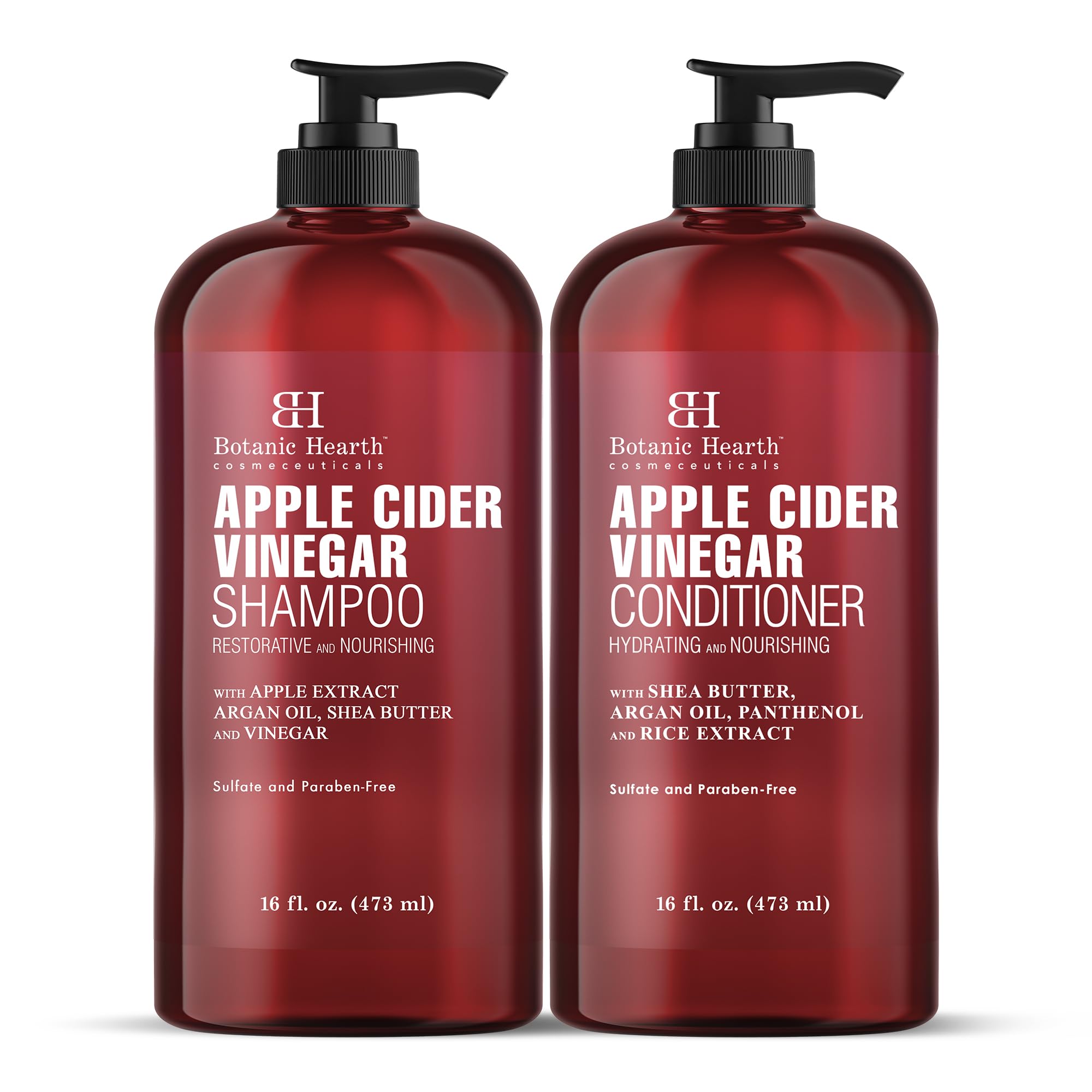Botanic Hearth Apple Cider Vinegar Shampoo bottle closeup for scalp refreshment and shine