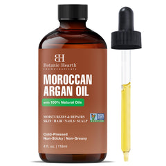 Botanic Hearth Argan Hair Oil bottle showing deep hydration for dry hair.
