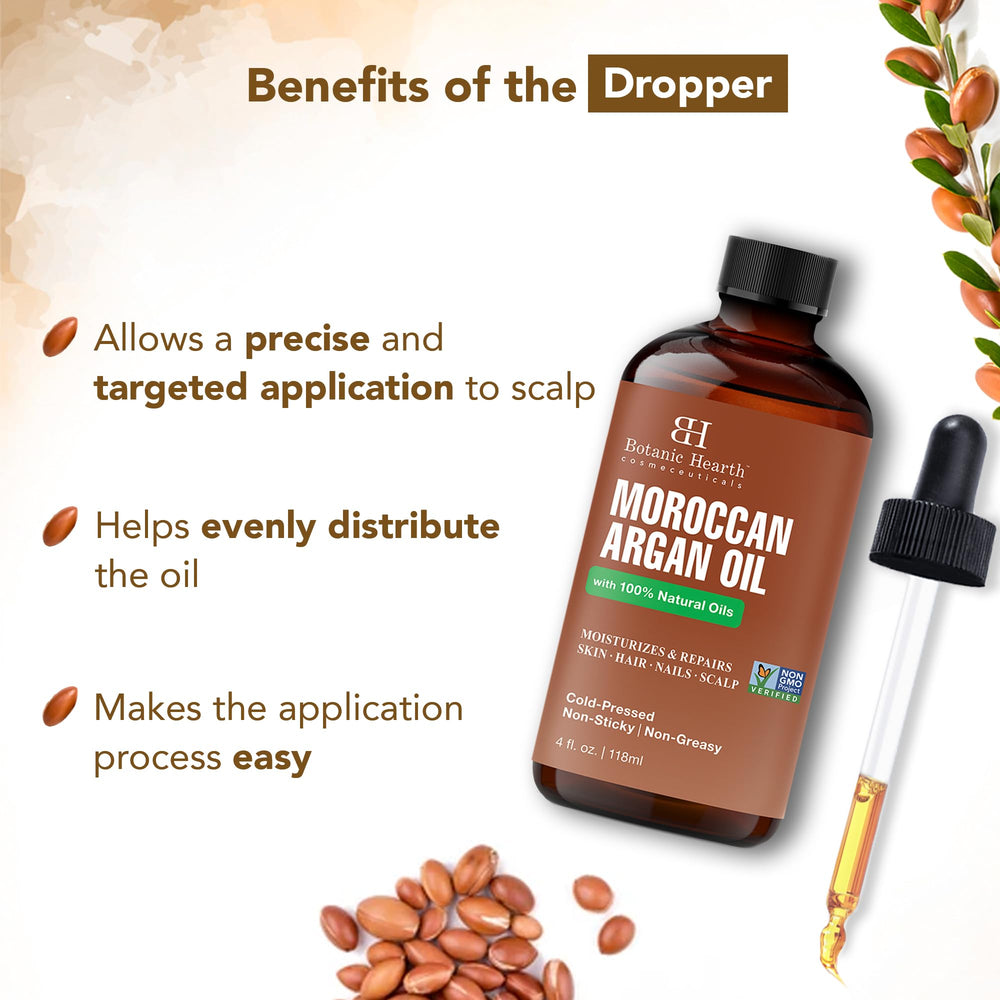 Botanic Hearth Argan Hair Oil on hand demonstrates quick-absorb, non-greasy texture.