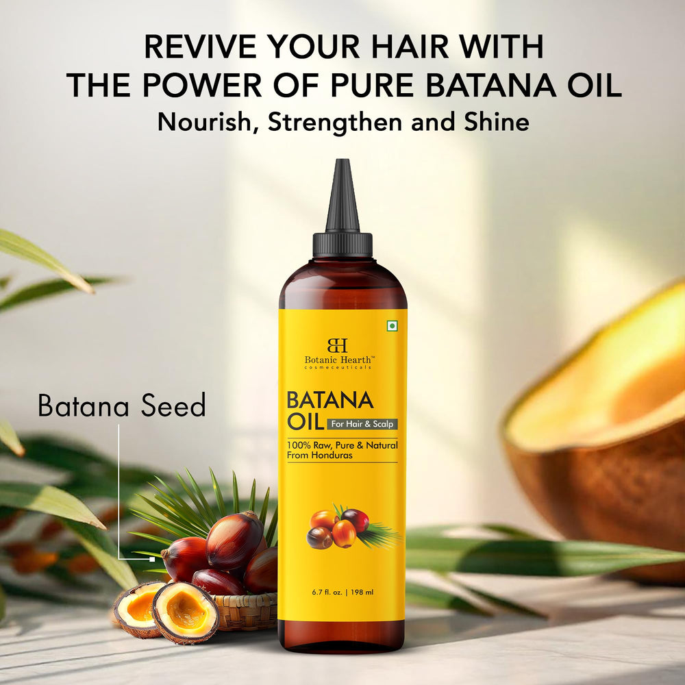 Botanic Hearth Batana Oil for frizz-prone hair enhances manageability with lightweight absorption.
