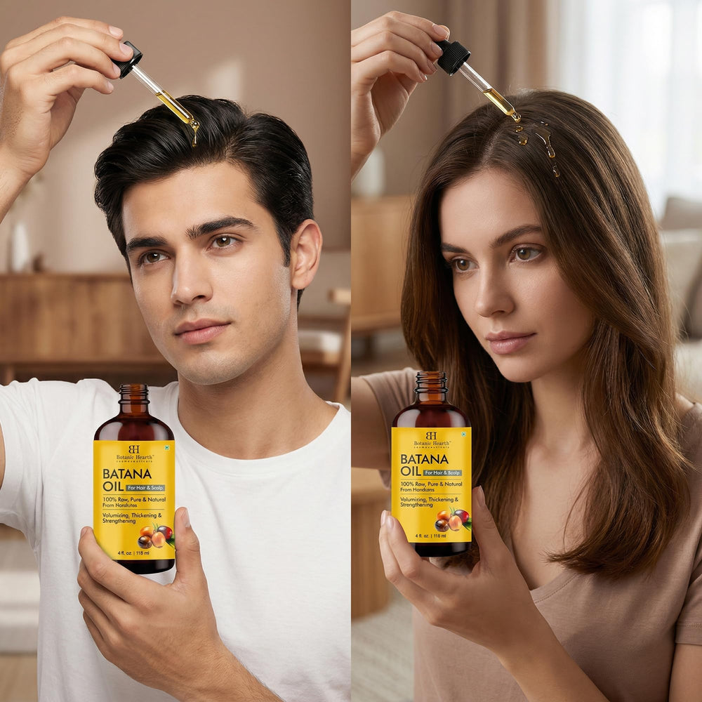 Applying Botanic Hearth oil to hair ends for frizz control and softness