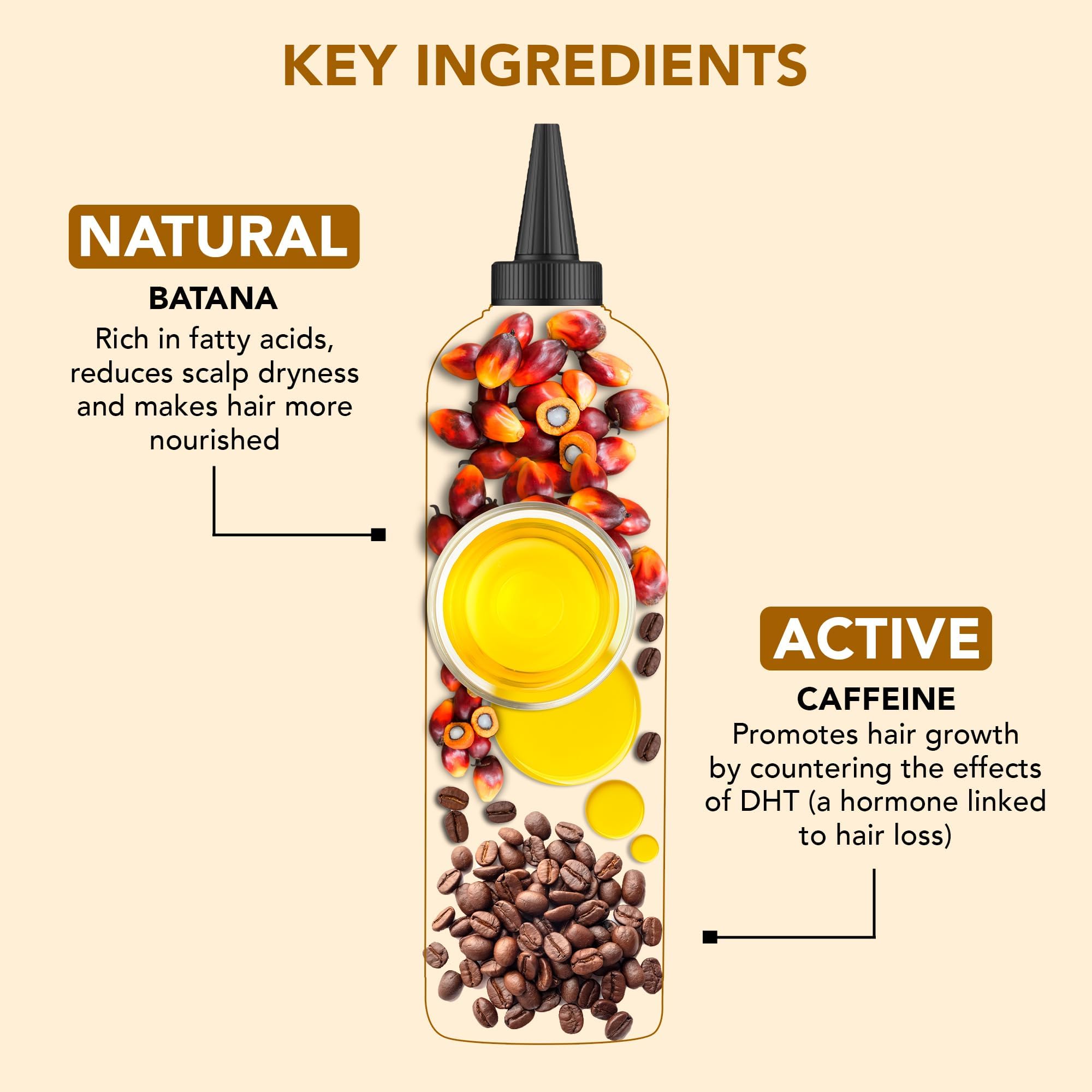 Botanic Hearth caffeine-hair-oil-application-forelock demonstrates easy smoothing of knots