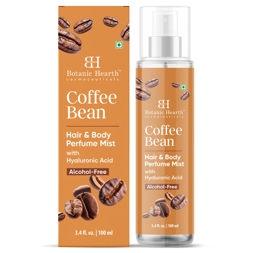 Botanic Hearth Coffee Hair Perfume bottle on display for daily refreshment.
