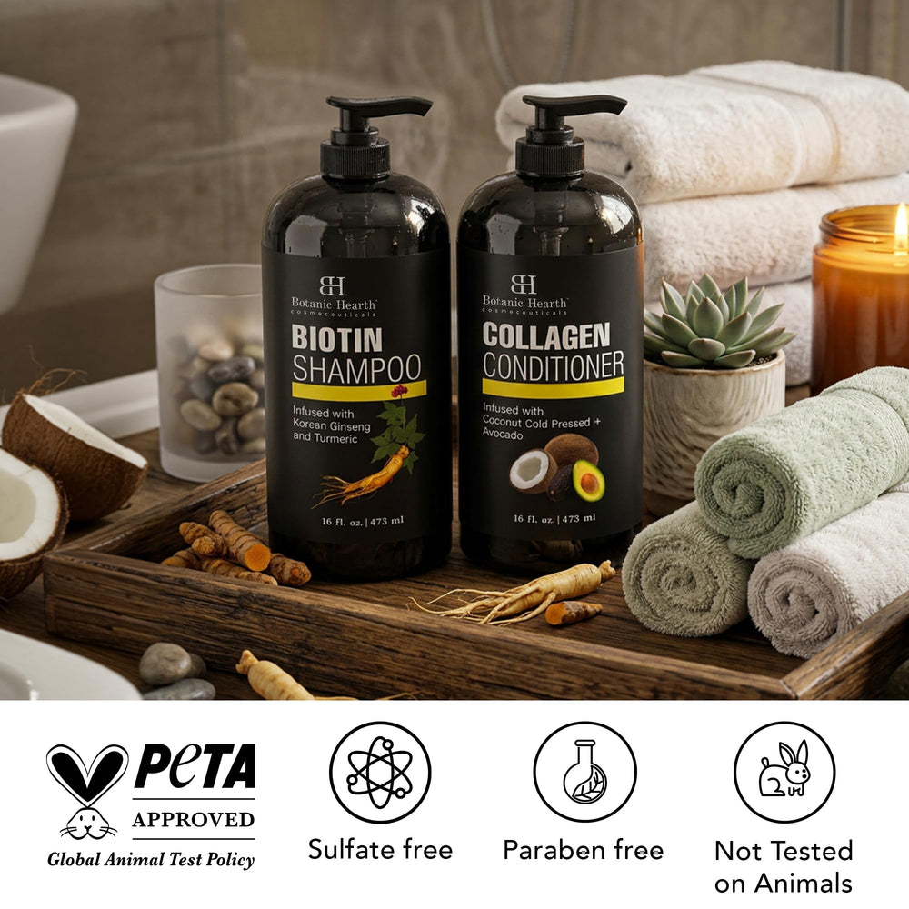 Botanic Hearth conditioner being worked through hair for smoother texture