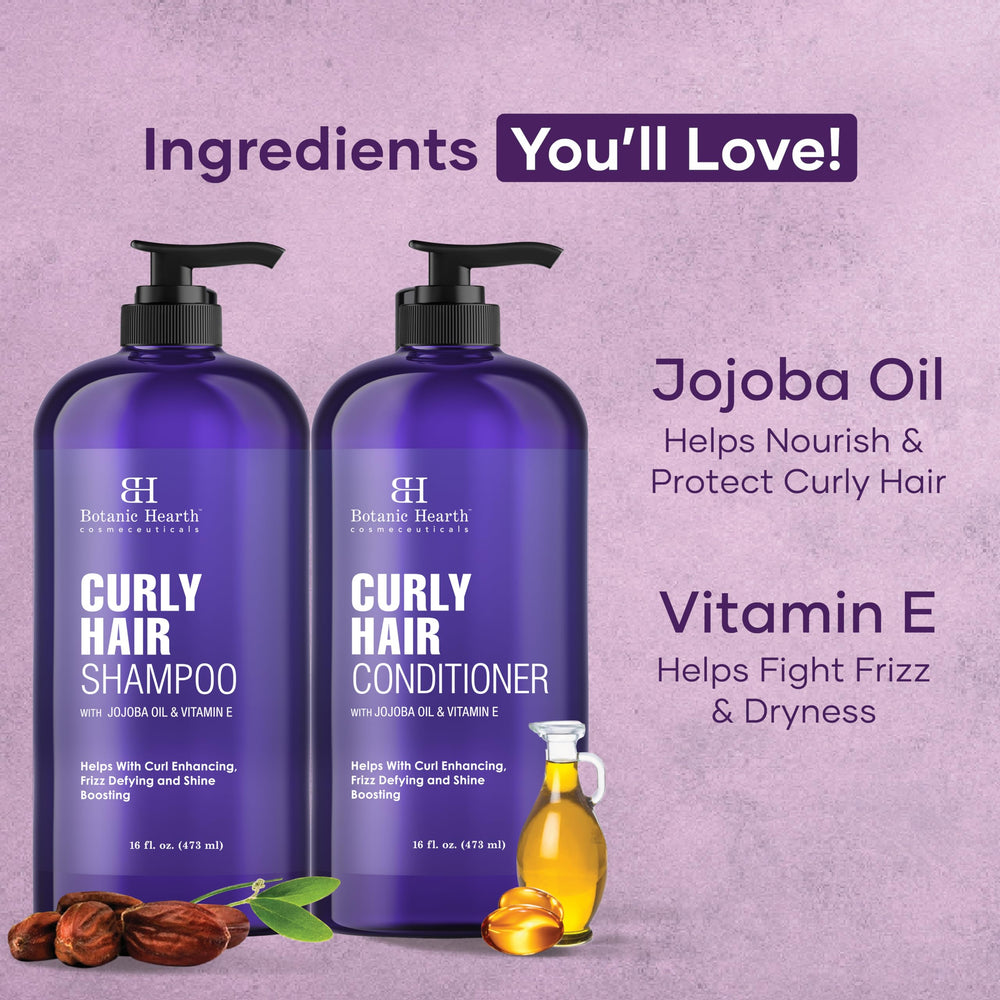 Botanic Hearth curl-definition application demonstrates frizz control during styling.