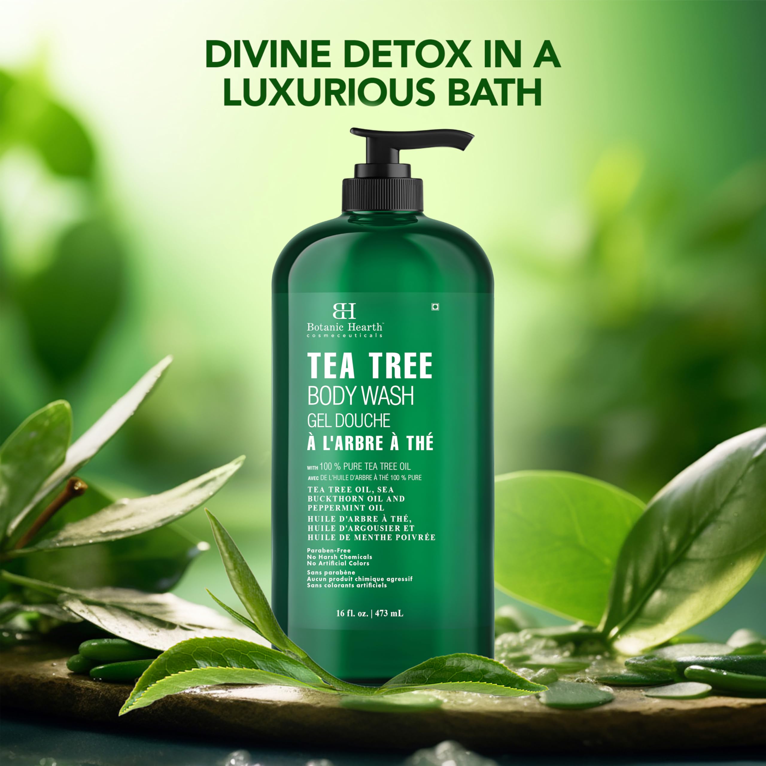 Botanic Hearth: exfoliación suave con árbol de té para piel lisa.