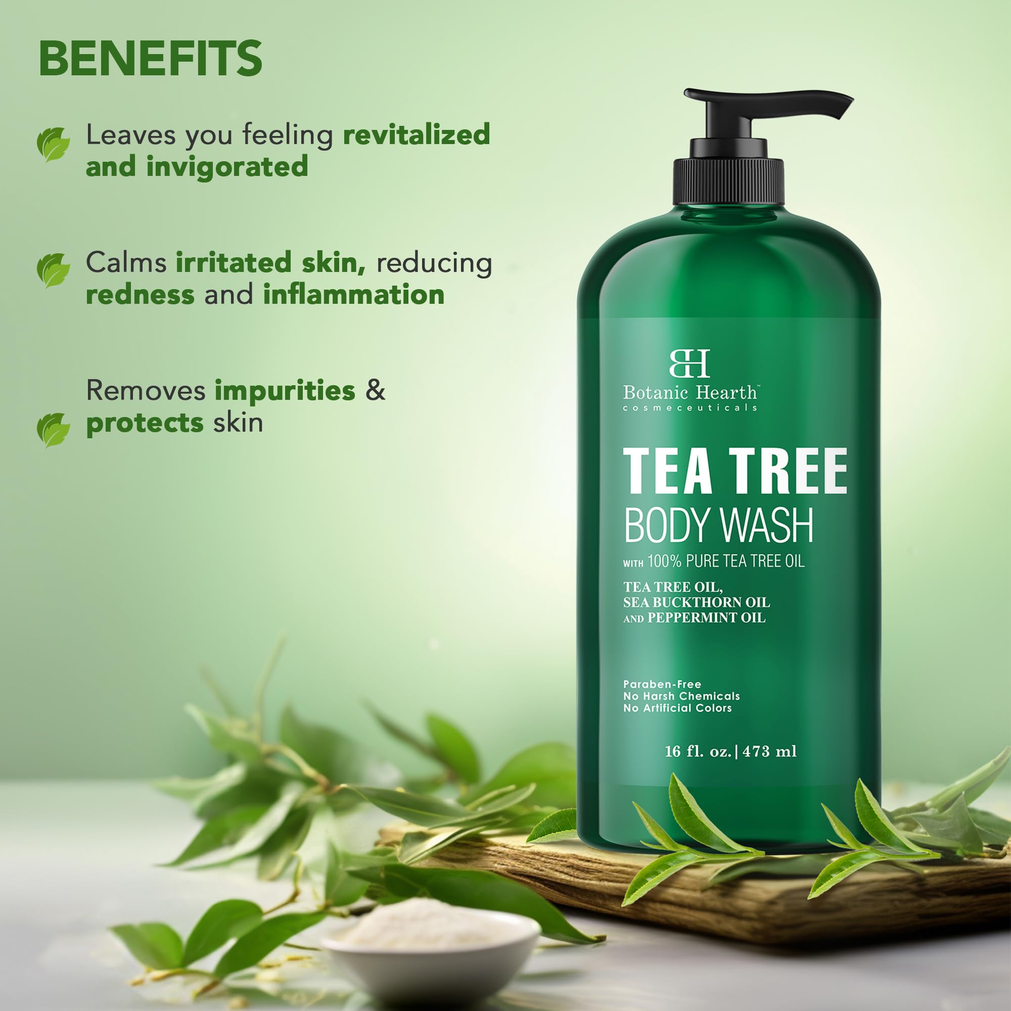 Botanic Hearth: fórmula de árbol de té de alta concentración para cuidado diario.