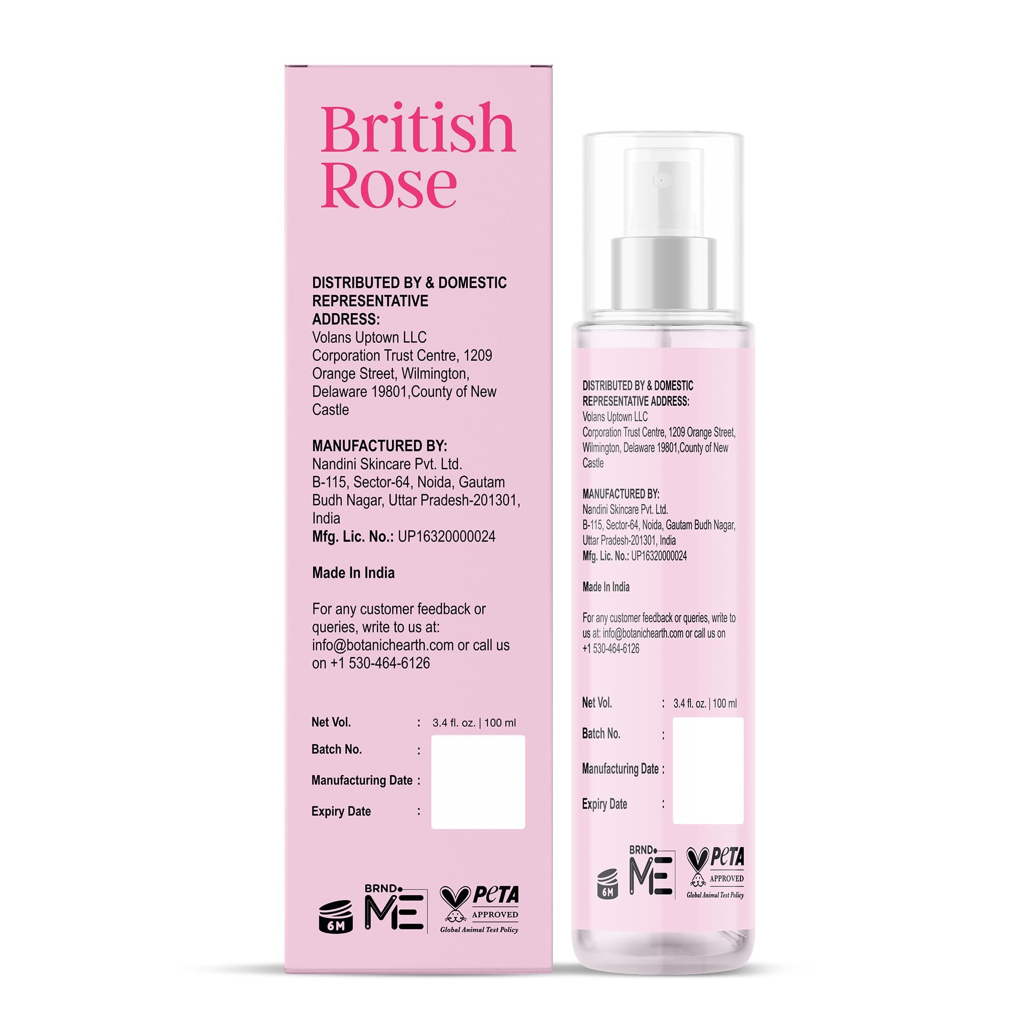 Botanic Hearth Rose Mist on skin for lightweight hydration and scent.