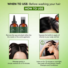 Botanic Hearth oil on hair demonstrating smoothness and manageability.