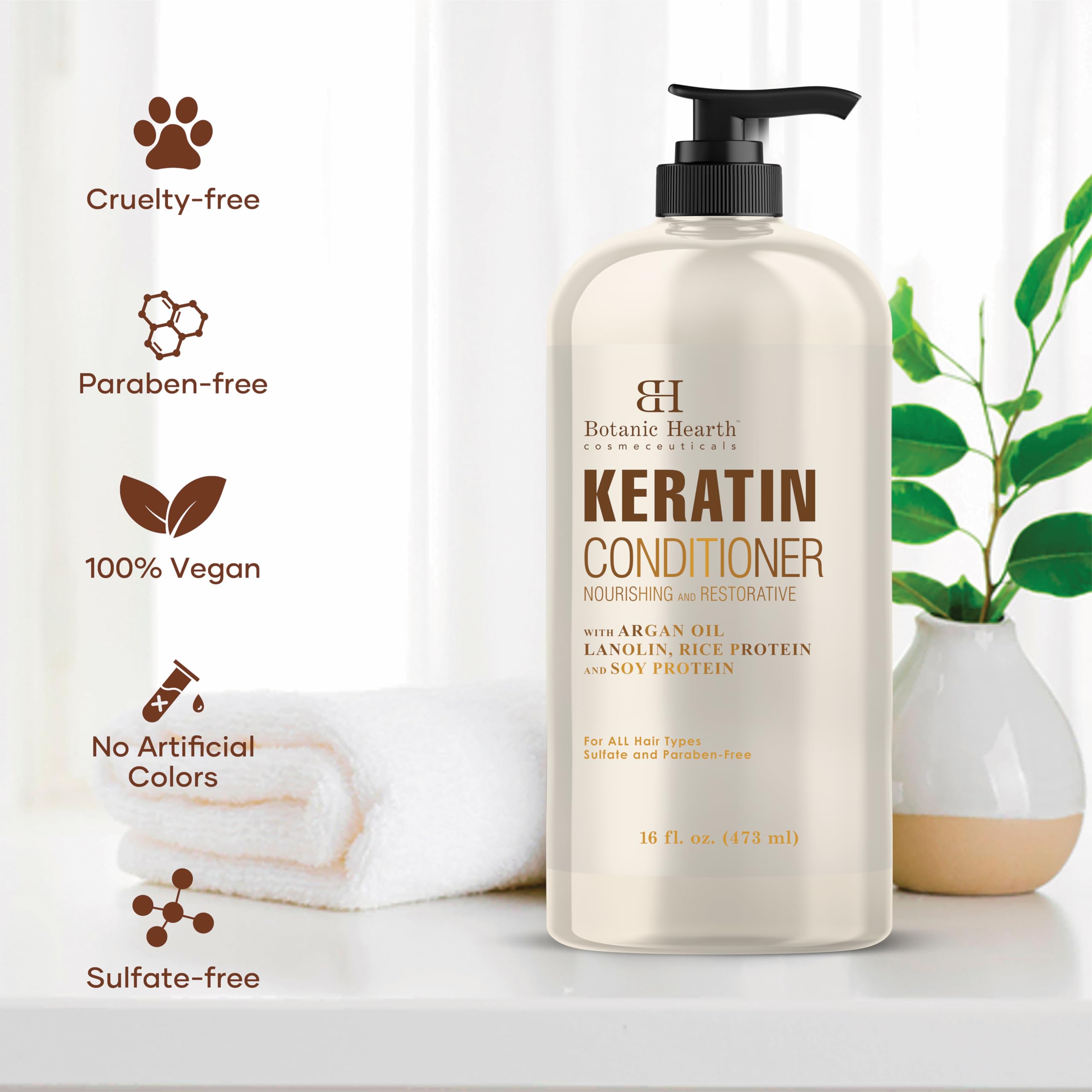 Botanic Hearth Keratin Conditioner hair wet-look indicating detangling ease