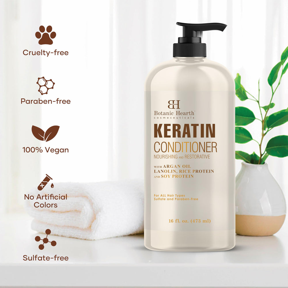 Botanic Hearth Keratin Conditioner hair wet-look indicating detangling ease