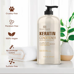 Botanic Hearth Keratin Conditioner hair wet-look indicating detangling ease