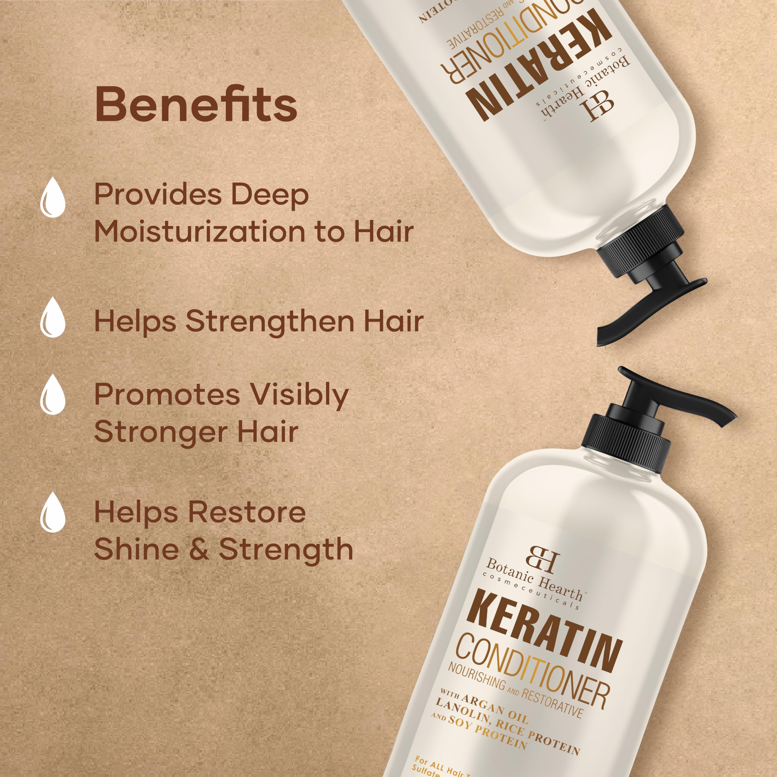 Botanic Hearth Keratin Conditioner hand pump for easy daily use