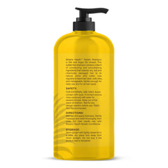 Botanic Hearth Keratin Shampoo with argan oil drops signaling nourishing shine