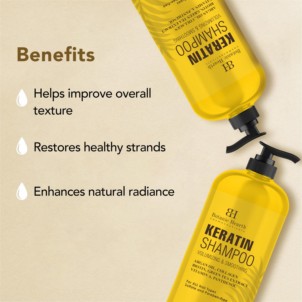 Botanic Hearth Keratin Shampoo bottle for color-treated hair safely cleansing