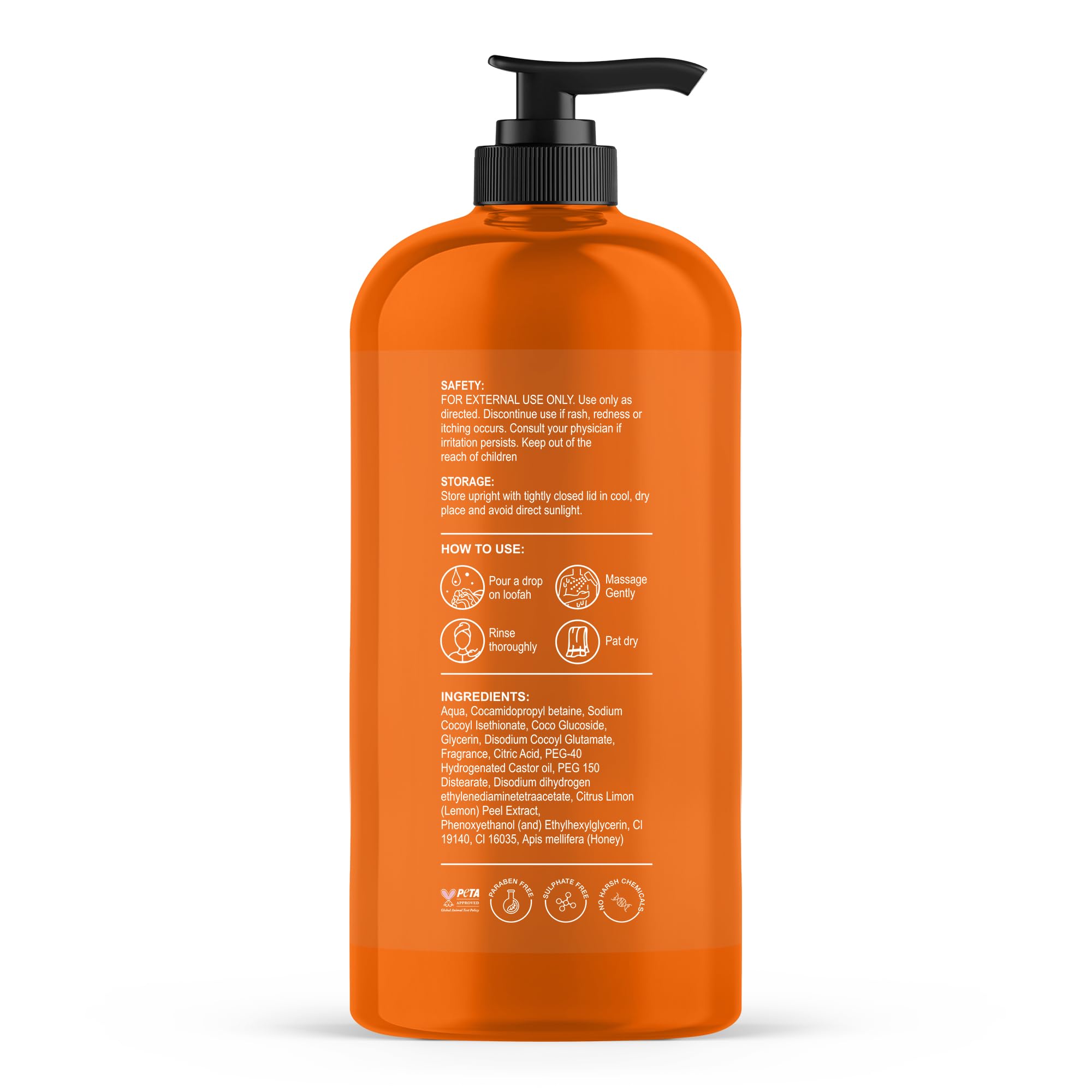 Botanic Hearth Mandarin Orange & Honey Body Wash honey drizzle adds moisturizing feel