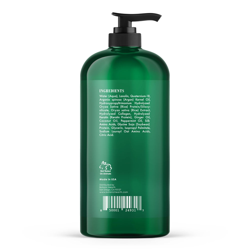 Botanic Hearth peppermint conditioner pump showing easy application
