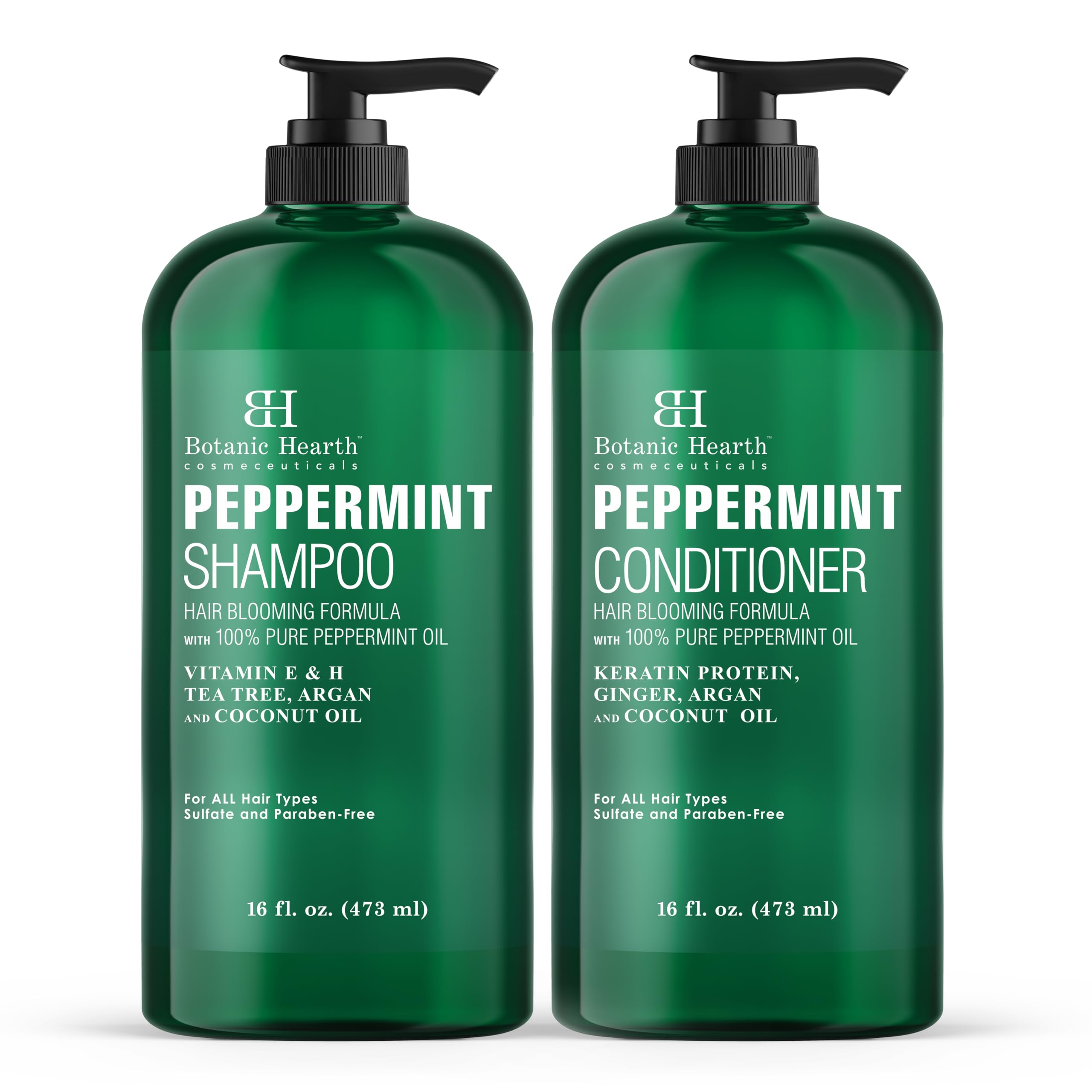 Botanic Hearth peppermint shampoo bottle offers a refreshing aroma for invigorated hair care.