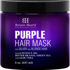 Botanic Hearth Purple Hair Mask bottle helps maintain vibrant, cool-toned blonde and silver hair