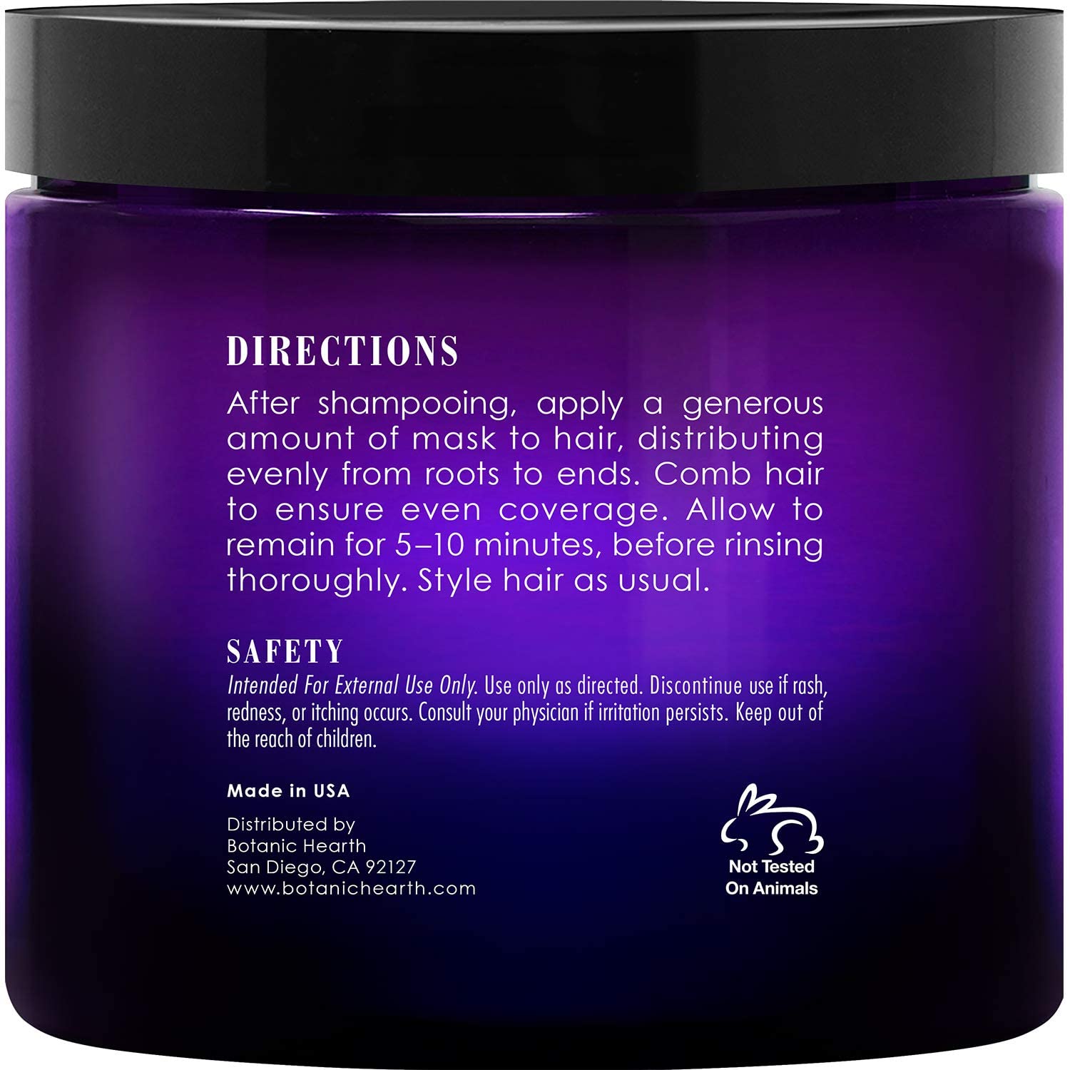 Botanic Hearth Purple Hair Mask cream texture ready to smooth damaged strands