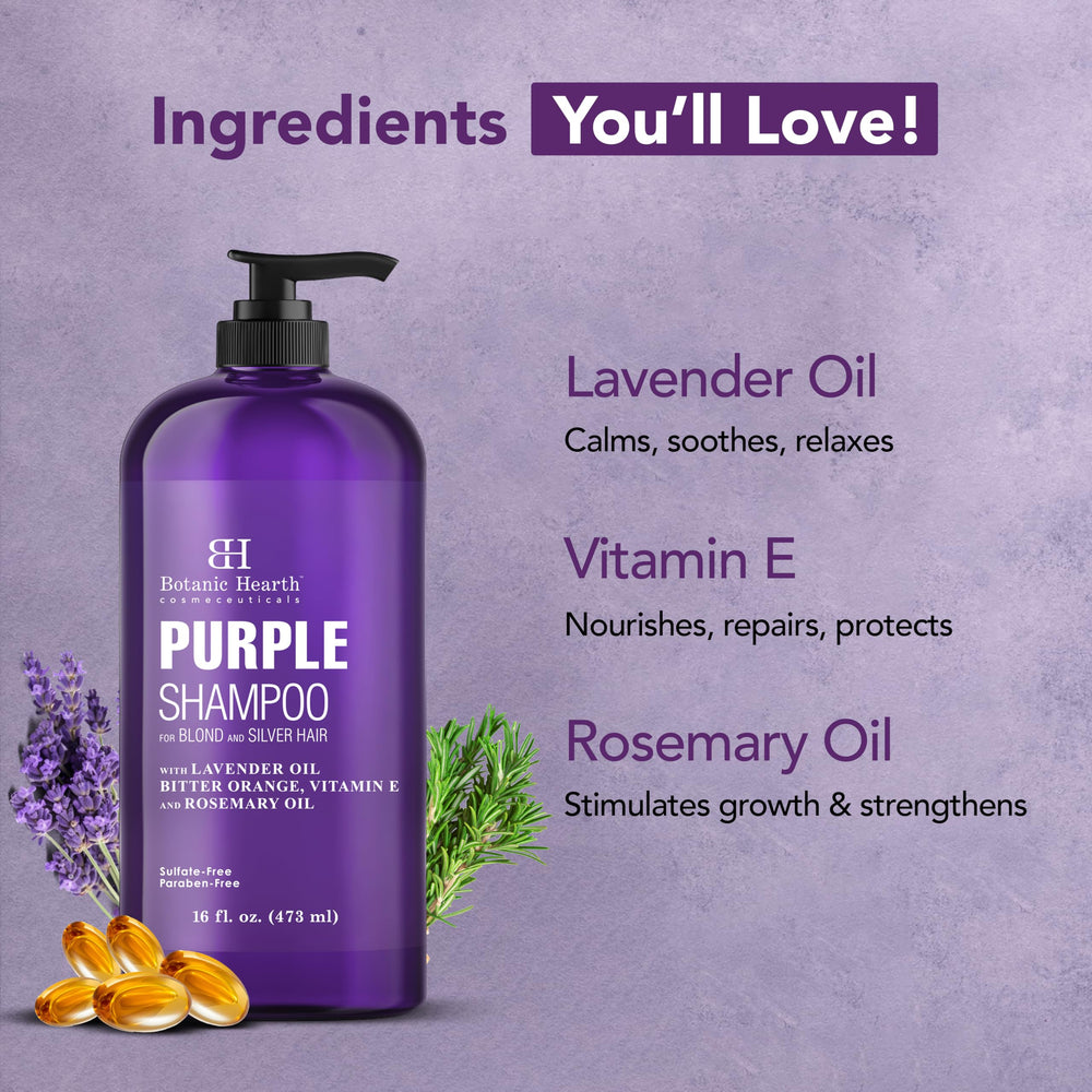 Botanic Hearth Purple Shampoo lather demonstrates gentle cleansing and toning action.