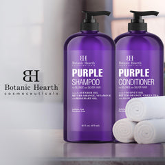 Botanic Hearth Purple Shampoo lather demonstrates color-correcting care for cool tones.
