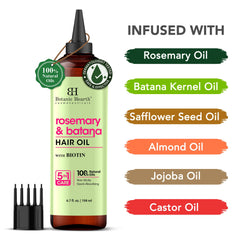 Botanic Hearth rosemary batana oil applicator nozzle enables even distribution.